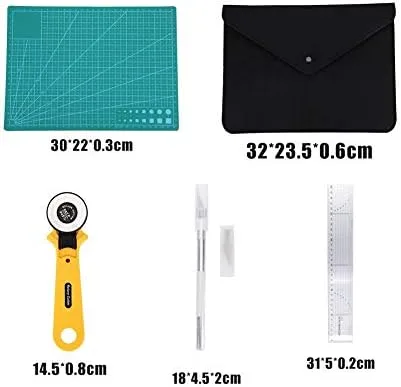 Vista 2 de 5 unids/set costura hecho a mano herramientas de artesanía kit de papel tela cuero herramientas de corte conjunto