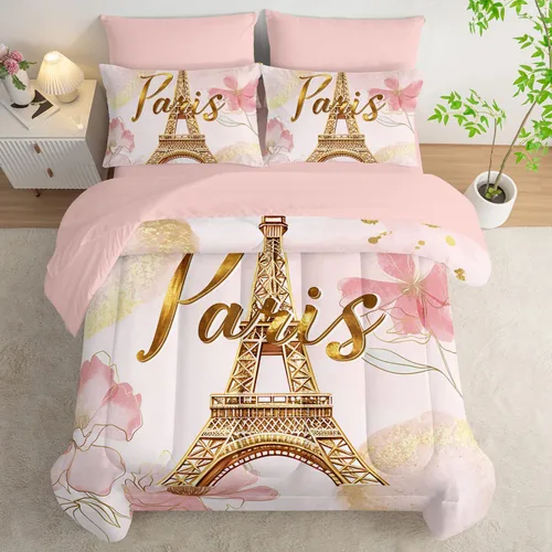 Vista 16 de AILONEN Juego de edredón para niños con temática de astronautas de dibujos animados tamaño individual, lindo juego de ropa de cama con cohetes