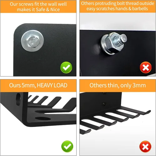 Vista 4 de Almacenamiento de gimnasio en casa – Soporte de barra resistente, pesas rusas, barra de pesas, equipo de estante de entrenamiento, rodillo