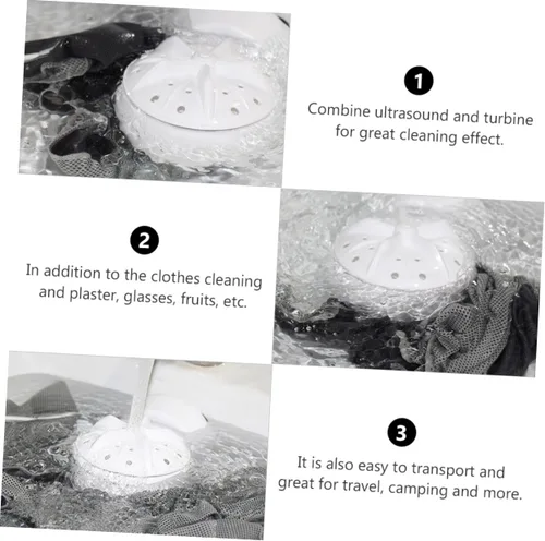 Vista 4 de Lavadora de ropa portátil de mini turbina con alimentación por USB, modo de lavado rápido para ropa interior, camping, apartamentos