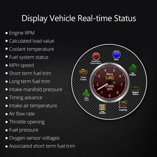 Vista 5 de 2025 EONON V0056 OBD2 OBDII, escáner de diagnóstico, adaptador de herramienta de escaneo Bluetooth ELM327 solo para radio estéreo de automóvil EONON
