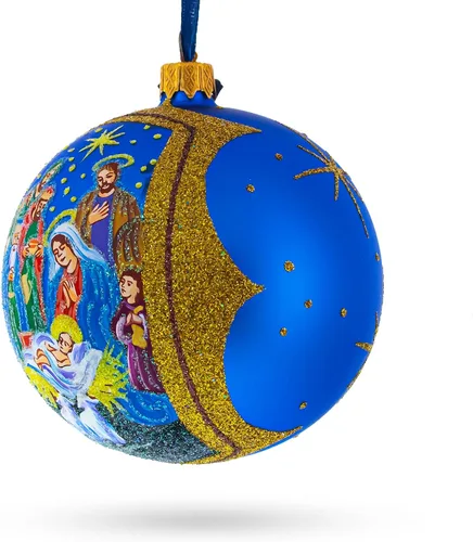 Vista 2 de Bola de cristal para recoger la Natividad Sagrada, adorno de Navidad de 4 pulgadas