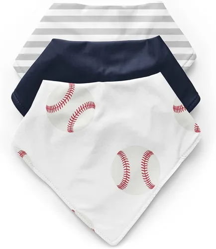 Sweet Jojo Designs Baby Boy Girl Bandana Bibs for Newborn Infant Feeding Drool 3 Pack Set of Absorbent Fabric Bibdanas