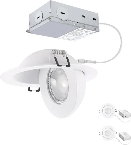 Vista 9 de 7W luces LED empotrables de 3 pulgadas con cardán giratorio, luz descendente direccional ajustable en 360°, iluminación de embutido regulable