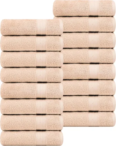 Vista 9 de Ample Decor Toallas de baño 100% algodón, 30 x 54 pulgadas, 600 GSM, toallas de baño suaves de secado rápido, 4 piezas, color beige