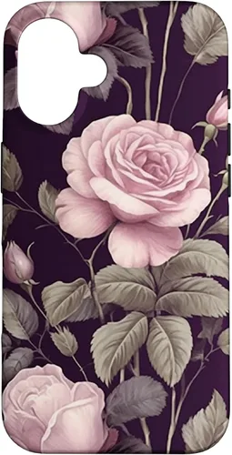 Vista 32 de Floral Vintage Pattern with Cute Pink Purple Botanical Rose Case for iPhone 17