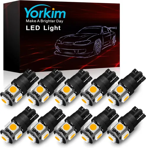 Vista 13 de Yorkim 194 bombillas LED blancas 6000 K súper brillantes de 5ª generación, T10 168 bombilla LED para interior de automóvil, cúpula mapa, puerta