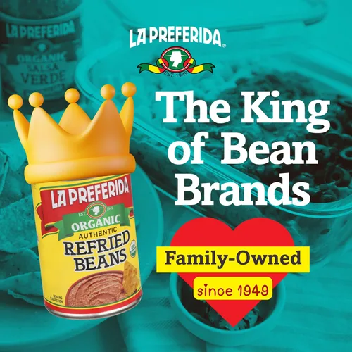 Vista 6 de LA PREFERIDA Frijoles refritos auténticos orgánicos de 15 onzas