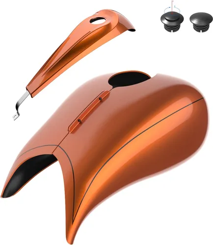 Vista 79 de Fundas de tanque estiradas para whisky ámbar con consola de tablero para Harley Touring Street Glide Road Glide 2014 2015 2016 2017 2018 2019 2020