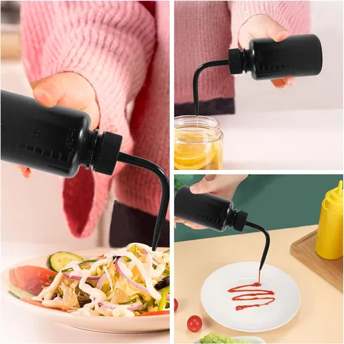 Vista 5 de Paquete de 4 botellas de lavado de tatuajes con difusor de chorro de agua (negro, 5.1 fl oz)