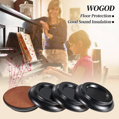 Vista 2 de WOGOD - Copas de ruedas para piano, protectores de suelo para patas verticales, almohadillas de fieltro para patas inferiores para muebles de piso