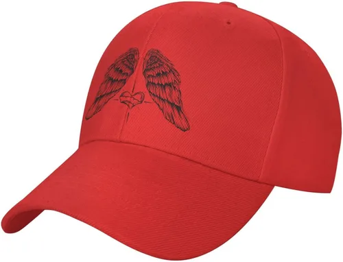 Gorra de béisbol con alas de ángel y corazón para hombres y mujeres, diseño clásico de color sólido ajustable