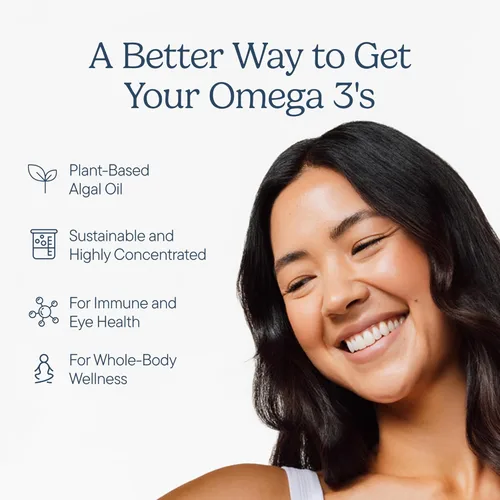 Vista 2 de Zenwise - Aceite de pescado vegano omega-3 a base de plantas, fuente alternativa de algas marinas para ácidos grasos EPA y DHA, suplemento sin