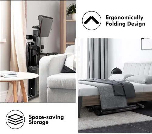 Vista 9 de Goplus Banco de pesas multifuncional, banco de ejercicios plegable con posiciones ajustables, para entrenamiento de fuerza, entrenamiento de núcleo