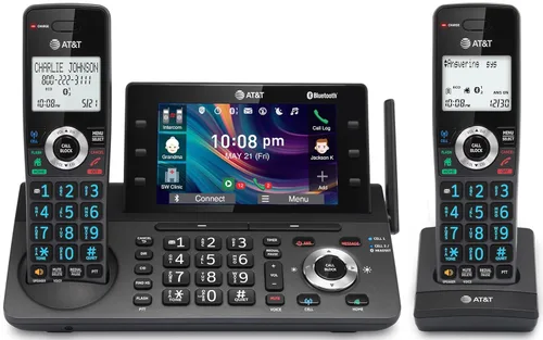 Vista 22 de AT&T BL3107-4 Teléfono doméstico inalámbrico DECT 6.0 de 4 teléfonos con Bluetooth, sistema de contestación, bloqueo de llamadas inteligente, rango