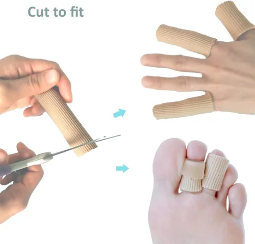 Vista 2 de SOHLER Paquete de 6 protectores de manga para dedos cerrados, tela elástica forrada con gel suave (pequeño)