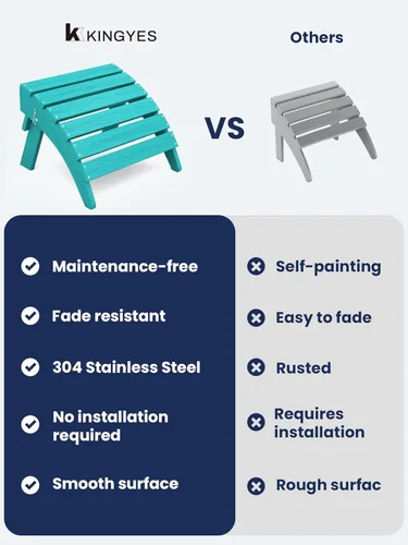 Vista 8 de KINGYES Otomana Adirondack plegable para silla Adirondack, Aruba