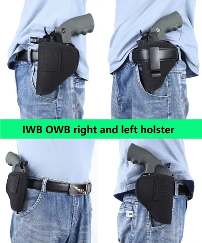 Vista 6 de 2 paquetes de fundas para revólver Derecha Izquierda IWB OWB de extracción rápida Se adapta a la mayoría de los revólveres de marco J/Ruger