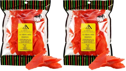 Vista 7 de Li Hing Mui Mango - Bolsa de 8 onzas - Mango maduro seco dulce espolvoreado con Li Hing Mui (ciruela) en polvo
