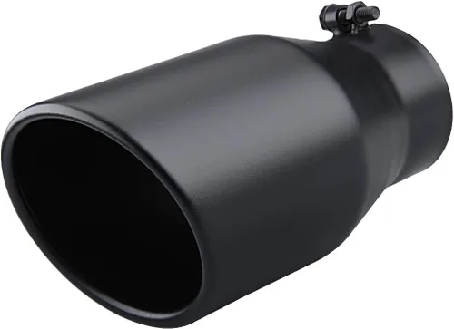 Vista 11 de LCGP Punta de escape diésel de entrada de 4 pulgadas, salida de 6 pulgadas, punta trasera de camión de 12 pulgadas de largo, diseño de ángulo