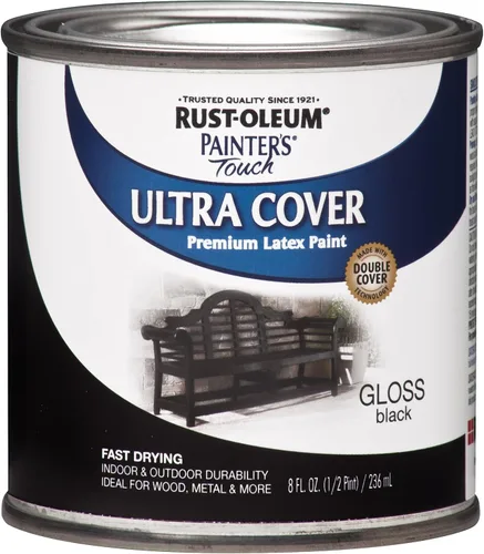 Vista 51 de Rust-Oleum 1976502 Painter's Touch - Pintura de látex, cuarto de galón, negro plano, 32 onzas líquidas, (paquete de 1)