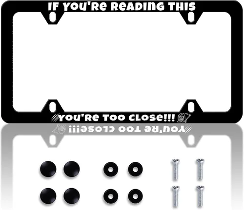 Vista 15 de Aloha - Marco de matrícula con hermosas flores de hibisco, marcos de matrícula personalizables de acero inoxidable con diseño divertido, compatible