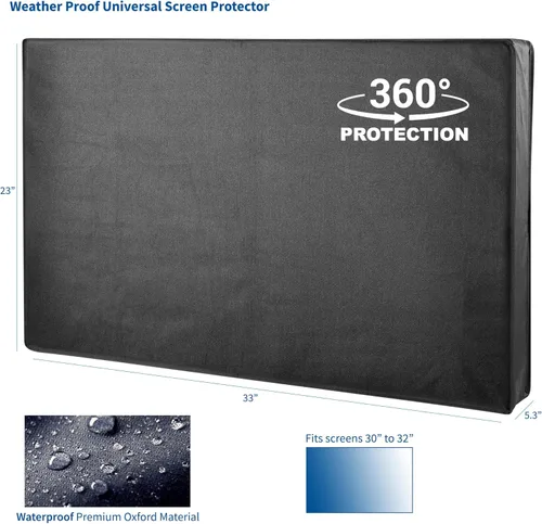 Vista 2 de VIVO Protector de pantalla plana para pantallas de 30 a 32 pulgadas, universal, al aire libre, resistente a la intemperie, resistente al agua