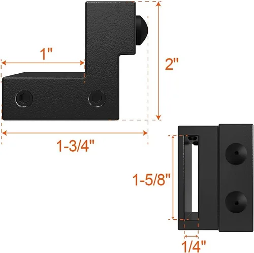 Vista 4 de ZEKOO Dispositivo de límite de tapón de acero para puerta corrediza de granero Hardware Track Roller Stop Kit Accesorios