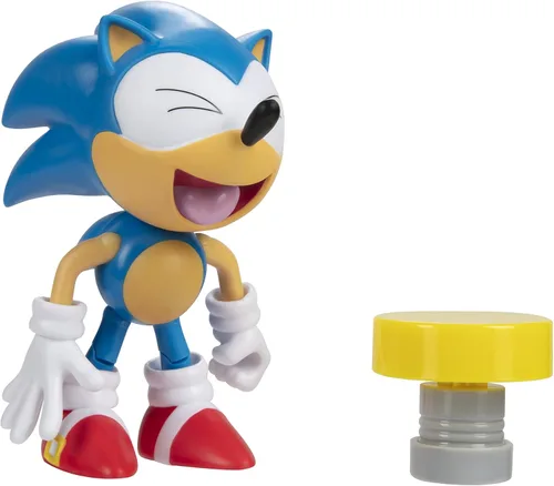 Vista 3 de Sonic The Hedgehog Figura de acción clásica de Sonic de 4 pulgadas con juguete coleccionable de primavera