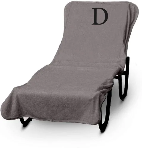 Vista 75 de Funda de lujo para tumbona de piscina con monograma de Hotel y Spa, bordado con letras en bloque - Extra absorbente 100% algodón turco - Rizo suave