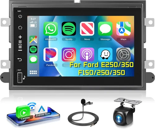 Podofo Radio 2G 64G para Ford F150 F250 F350 Fusion Edge Explorer Expedition Car Stereo,7 pulgadas 1080p IPS pantalla táctil F-150 estéreo con