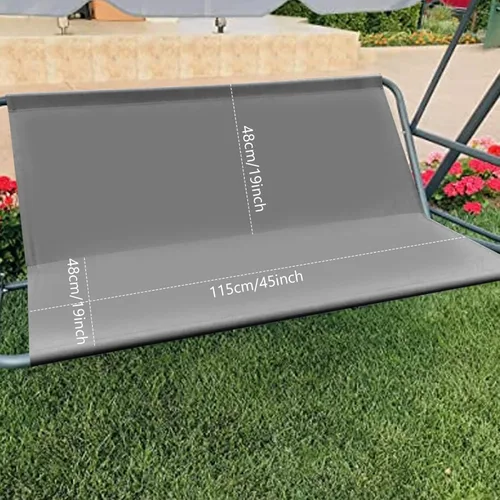 Vista 3 de Funda de repuesto para asiento de columpio, funda de asiento de columpio de jardín, impermeable, 45 x 19 x 19 pulgadas, apta para sillas de columpio
