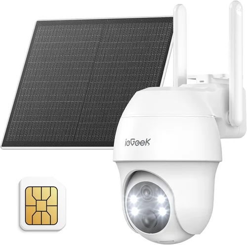 ieGeek 4G LTE Cámara de seguridad celular para exteriores, tarjeta SIM
