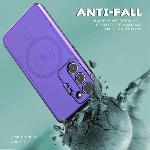 Vista 6 de Asuwish Funda de teléfono para Samsung Galaxy S23 5G con protector de pantalla de vidrio templado y soporte delgado, accesorios móviles híbridos