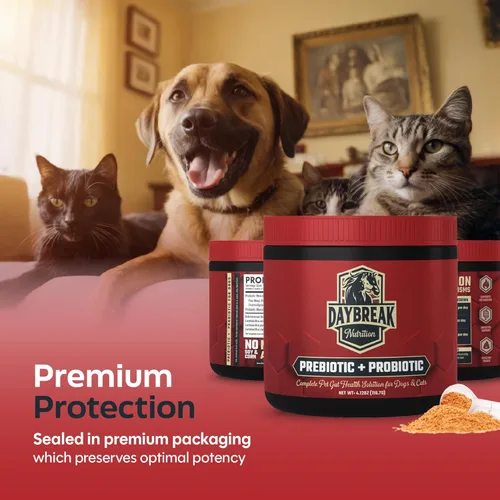 Vista 5 de Probióticos para gatos y perros - 6 mil millones de UFC en polvo prebiótico y probiótico - 8 cepas de apoyo digestivo para mascotas - Suplemento