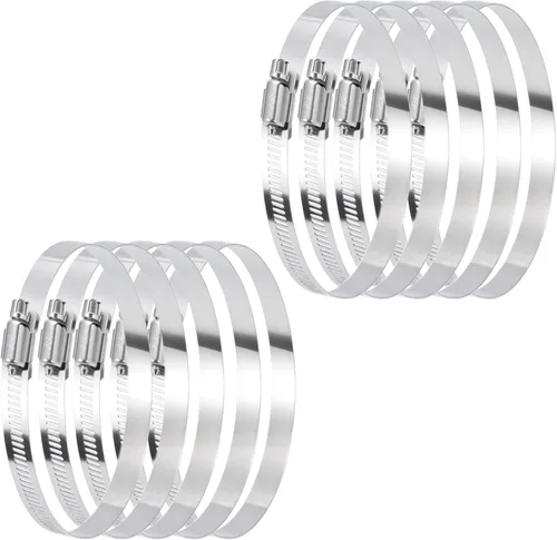 Vista 8 de Abrazaderas de manguera de acero inoxidable 304, 12 unidades/paquete, abrazaderas de manguera de tubo de engranaje helicoidal SAE 10, 9/16