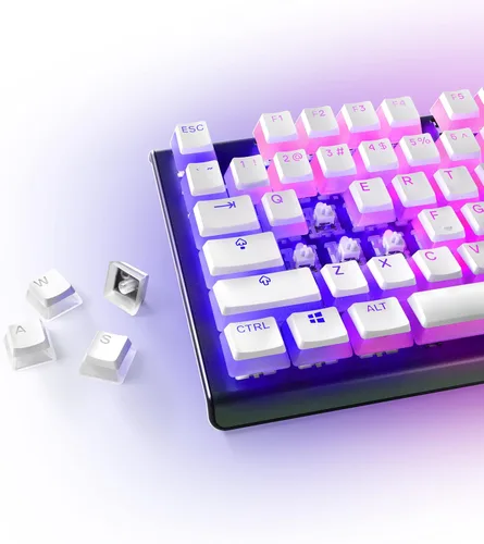 Vista 5 de SteelSeries Aerox 3 - Super Light Gaming Mouse - Snow & PRISMCAPS - Double Shot Pudding-Style Keycaps - Durable PBT Thermoplastic - Compatible with