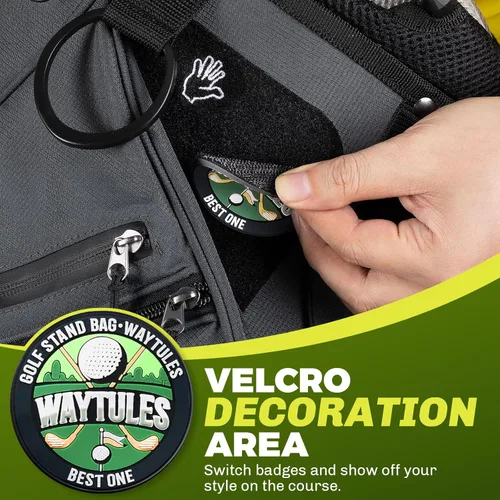 Vista 5 de Bolsa de golf de 8 vías, bolsa de golf ligera con doble correa y divisores de longitud completa, bolsa de transporte portátil para palos de golf
