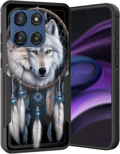 Vista 160 de para Moto G Play 4G 2024, funda de dos capas híbrida resistente y a prueba de golpes, PC duro + silicona suave protectora para Motorola Moto G Play