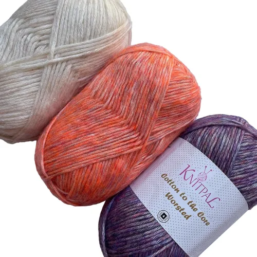 Vista 23 de Hilo de estambre de algodón puro para crochet de Cotton to The Core, paquete de 3 (598,6 metros / 300 g), patrones gratis, apto para principiantes