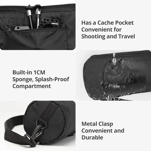 Vista 4 de AMBITFUL Bolsa de transporte para trípode de 25 pulgadas con correa para el hombro, bolsa de transporte acolchada para soportes de luz, soporte