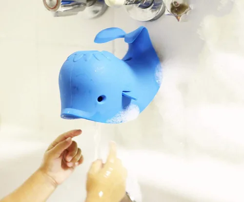 Vista 7 de Bath Spout Cover for Bathtub,Baby Shower Protector Cover A Fun Way to Protects Baby from Bumping Head During Bathing Time Cute Soft Whale Design
