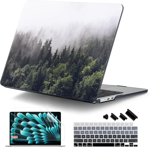 Vista 41 de DONGKE Funda compatible con M4 MacBook Air de 15 pulgadas 2025 2024 2023 A3241 A3114 A2941 M3 M2 Pantalla Liquid Retina Touch ID, funda rígida