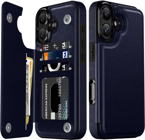 Vista 224 de LETO para iPhone 15 Pro Funda tipo cartera - Tapa tipo folio con patada - Diseños de moda - Tarjetero - Funda protectora para mujeres y niñas - 6.1