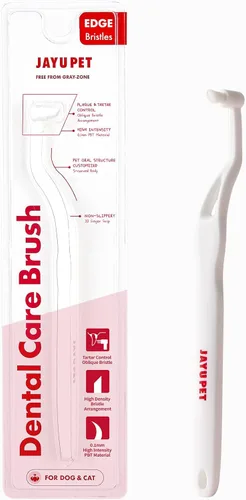 JAYU PET Cepillo de Cuidado Dental (Cerdas de Borde) 1 unidad - Cepillo de Dientes para Perro con Cabeza Micro Redonda, Cepillo de Dientes para