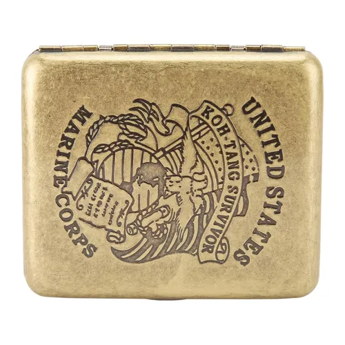 Estuche de metal para cigarrillos de doble cara, hermético, portátil, vintage, para mujeres y hombres