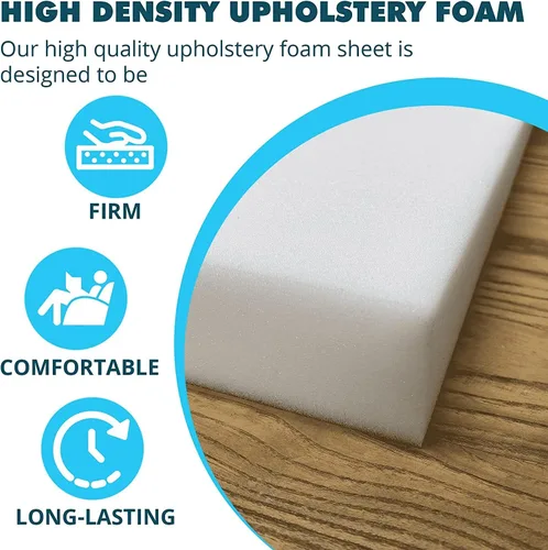 Vista 3 de Foamma 2" x 20" x 24" High Density Upholstery Foam, Chair Cushion Square Foam for Dining Chairs, Wheelchair Seat Cushion Replacement