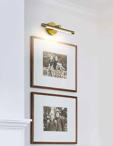 Vista 6 de JUSHENG Luces de imagen para pared, luz de galería de conexión dorada, regulable, moderna, LED, luz de ilustración, 16.33 pulgadas, 7 W, blanco