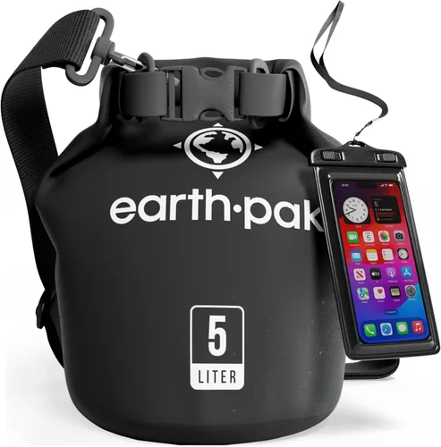 Earth Pak Bolsa Seca Impermeable - Mochila Impermeable de Cierre Enrollable Superior Mantiene el Equipo Seco para Kayak con Funda Impermeable para