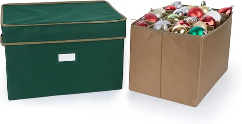 Vista 13 de Covermates Keepsakes – Caja de almacenamiento ajustable de 72 piezas – Capacidad para adornos de 4 pulgadas – Resistente – Asas – apilables